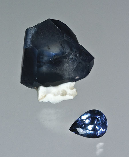 Benitoite Rough and Cut photo image