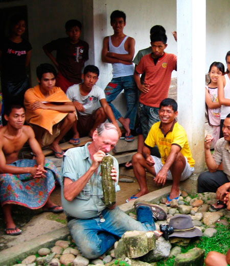 Walt Wriight with Javanese Onlookers photo image