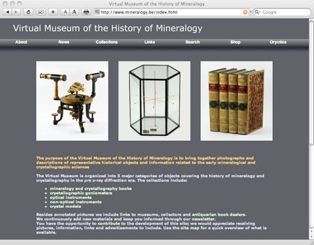 Virtual Museum web page image